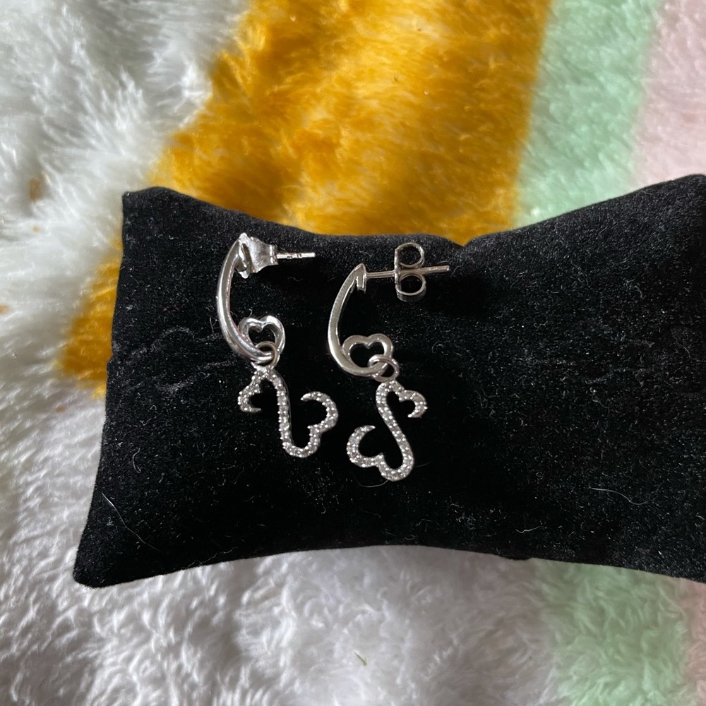 Open heart earring 1/4 ct 14kt